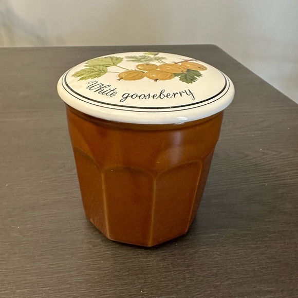 Vintage White Gooseberry Preserves Container by Gailstyn Sutton Jam Jar Ceramic - Picture 2 of 4